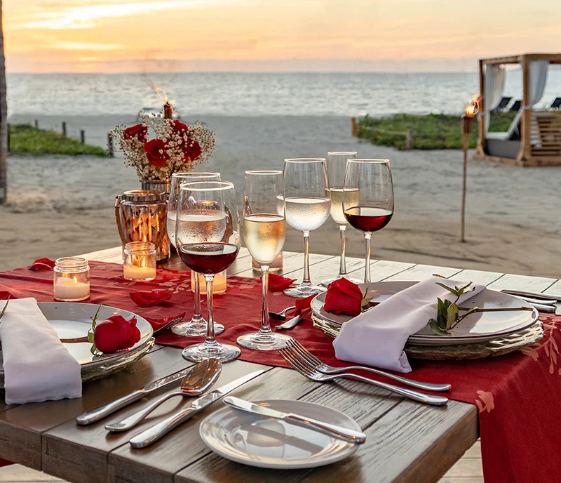 Romantic dinner on the beach at Marival Distinct Nuevo Vallarta