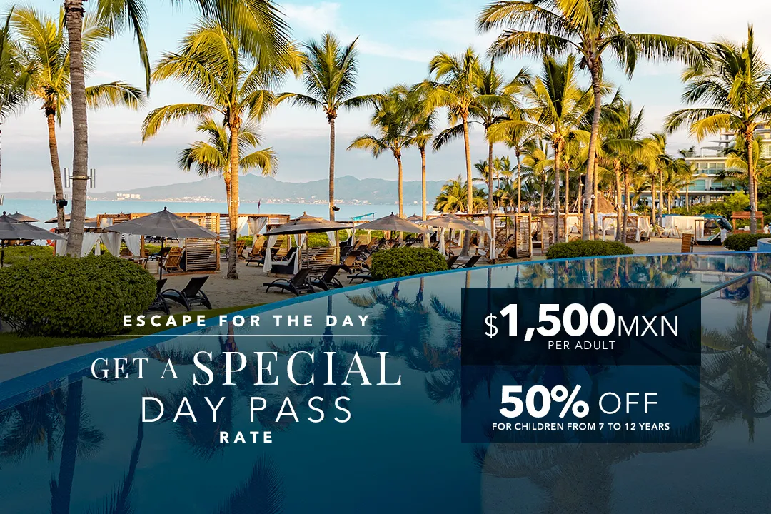 Special offer for day pass Mozzamare Beach club Nuevo Vallarta