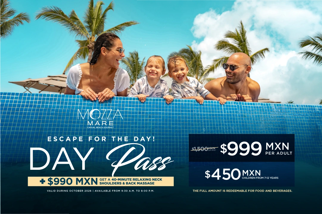 Day pass Mozzamare Beach club Nuevo vallarta
