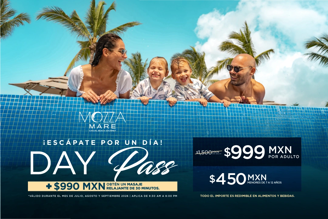 Day pass Mozzamare Beach club Nuevo vallarta