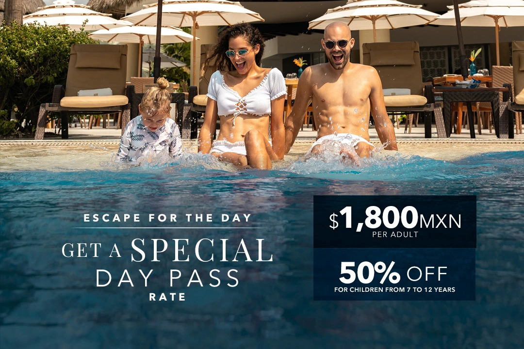 Special offer for day pass Mozzamare Beach club Nuevo Vallarta